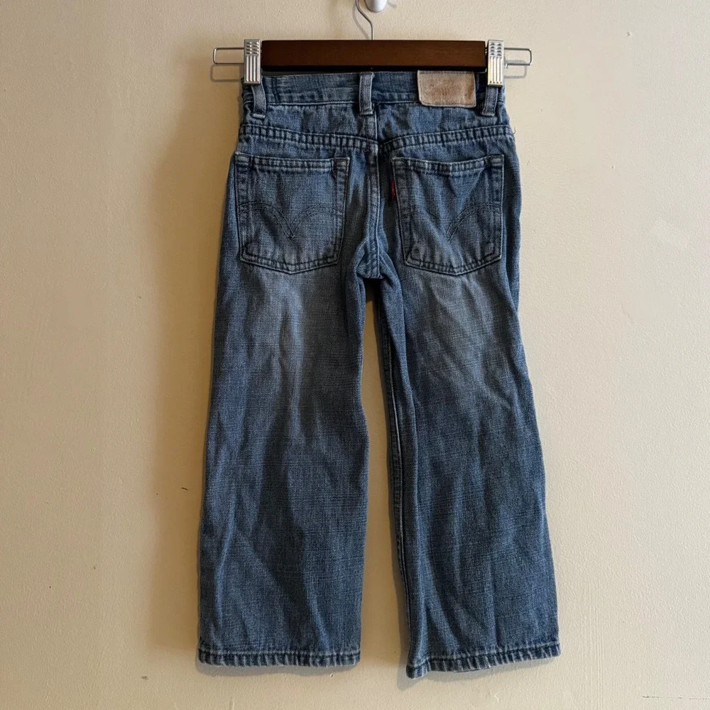The Children's Place Boys Dark Blue Bootcut Jeans Size 5 Cotton Denim